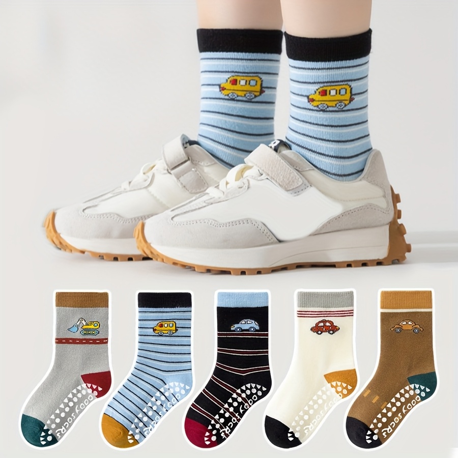 Japanese Car Lifestyle - 5-Pack Children's Floor Socks with Cartoon