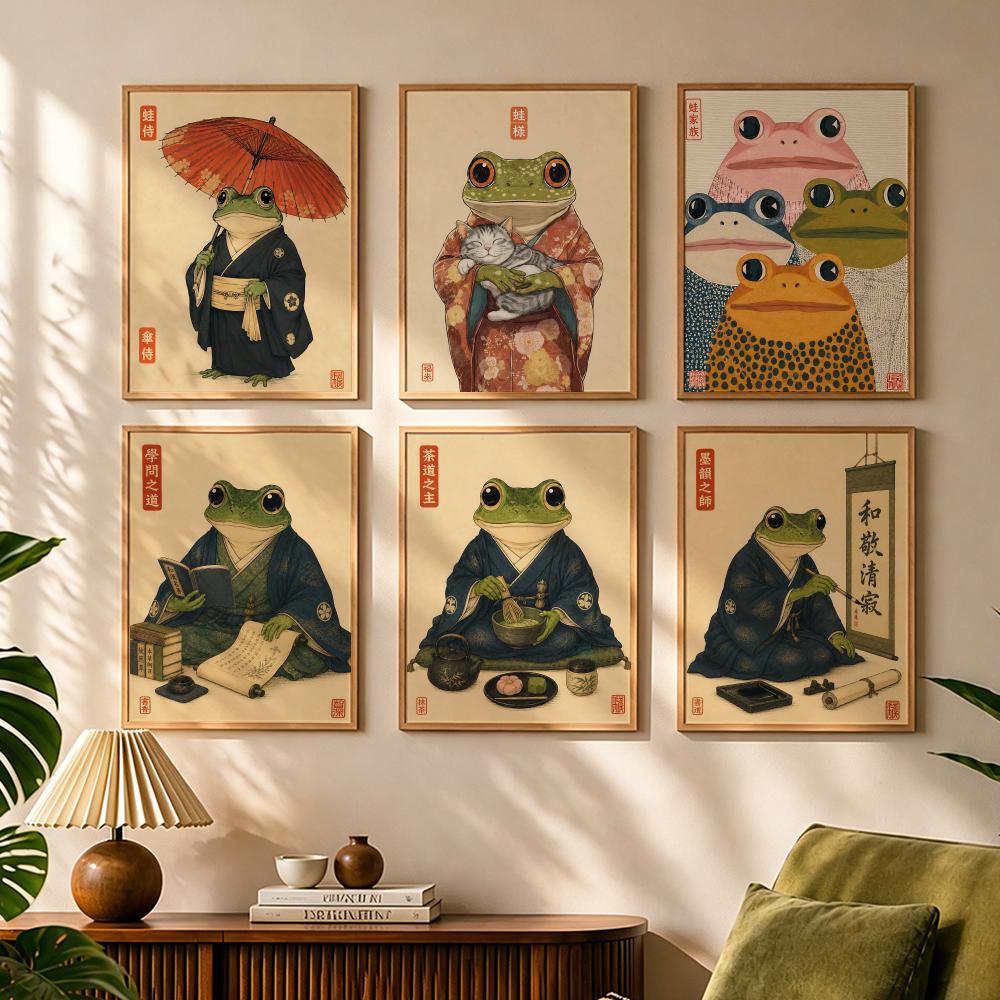 Japanese For Lifestyle - Cultural Japanese Frog Lifestyle Painting Calligraphy