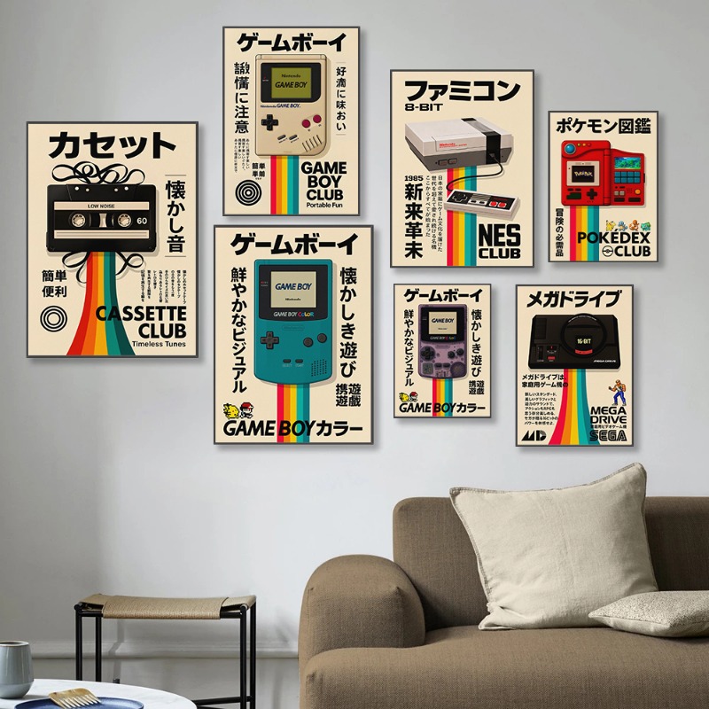 Retro Gaming Poster Japanese T - đánh giá và giá Japanese Lifestyle Game